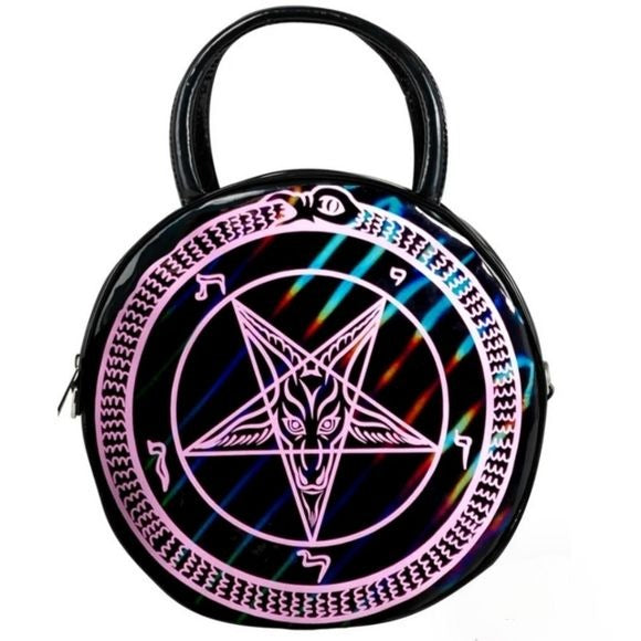 Baby Baphomet Handbag | Black Rainbow Holographic - Killstar - Bags