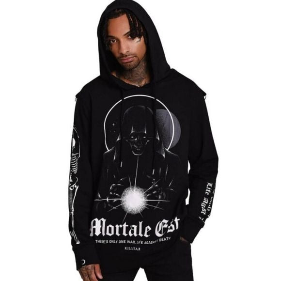 Mortate Est Pullover Hoodie | Black Soft Cotton - Killstar - Hoodies