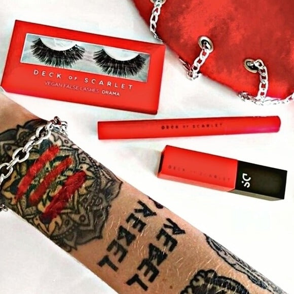 Rouge Rebel Anniversary Kit | Vegan Lashes, Shadow Stick & Red Lipstick - Deck Of Scarlet - Makeup