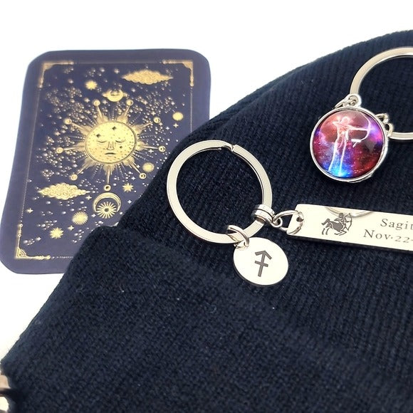 Sagittarius Zodiac | Hat Hair Tie Keychains Foil Stickers Bracelet Mask - A Gothic Universe - Beanies