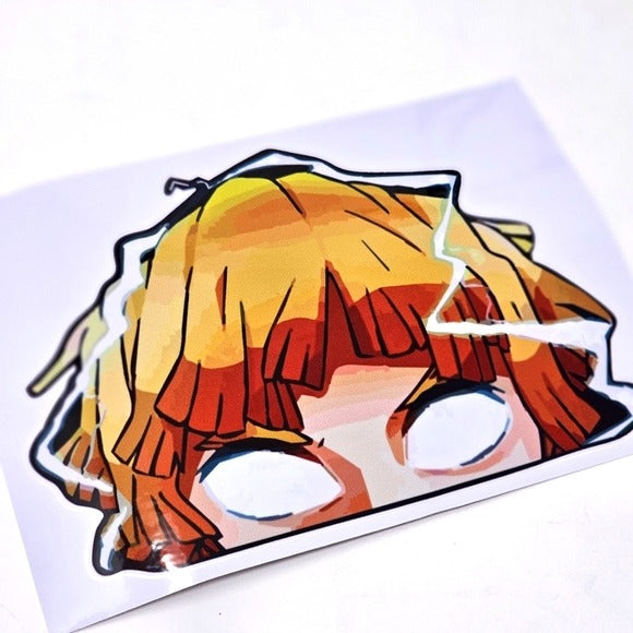 Demon Slayer Anime Decal |  Zenitsu Keeping An Eye Out Waterproof Sticker - A Gothic Universe - Decals