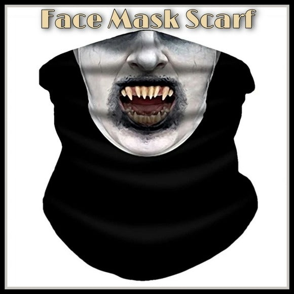 The Nun Unisex Face Mask Scarf | Horror Spooky Gothic Black - A Gothic Universe - Face Masks