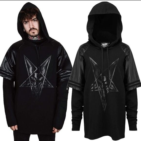 Vengeance Pullover Sweatshirt | Oversized Hood Black Soft Cotton - Killstar - Sweatshirts