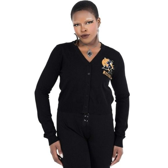 Witch Queen Long Sleeve Cardigan | Black Button Down - Killstar - Sweaters