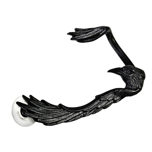 Raven Earwing Ear Wrap Earring | Protection - Personal Tutelary Black - Alchemy Gothic - Earrings