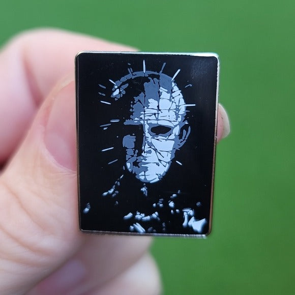 Metal Enamel Lapel Pin | Adult Humor | Hellraiser Pinhead Black & Silver - A Gothic Universe - Lapel Pins