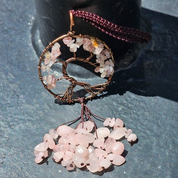 Crystal Crescent Moon Hanging Decor | Handmade Wire Wrap Copper - A Gothic Universe - Sun Catcher