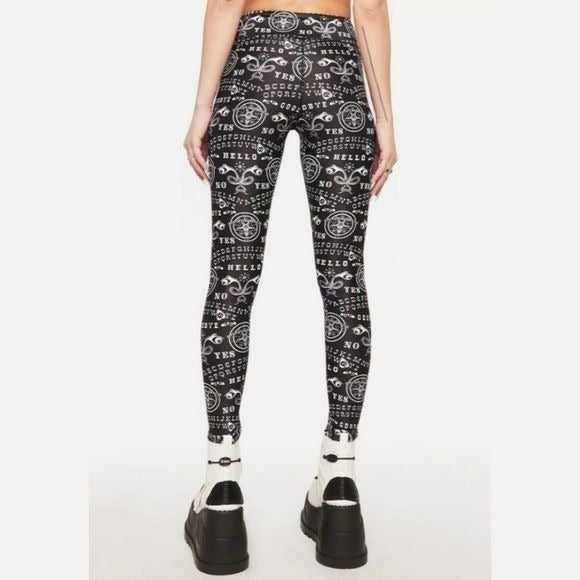 Ouija Graphic Leggings | Black Stretchy High Waisted - Too Fast - Leggings