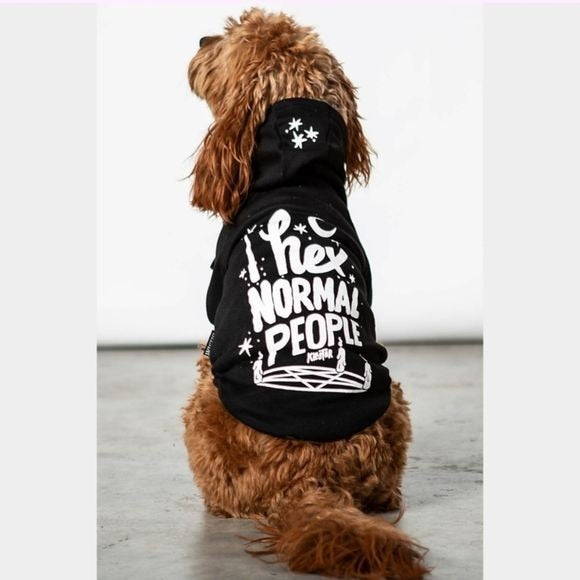 Pets Hoodie | I Hex Normal People Graphic | Black Soft Jersey Cotton - Killstar - Pet Hoodie