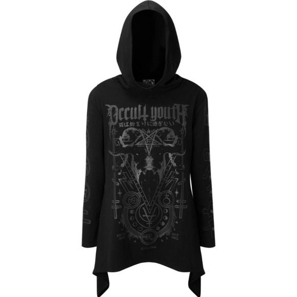 Dracult Oversized Hoodie | Black Soft Cotton - Killstar - Hoodies