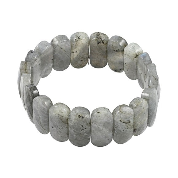 Malagasy Labradorite Beaded Stretch Bracelet | in Sterling Silver 225.00 ctw - A Gothic Universe - Bracelets