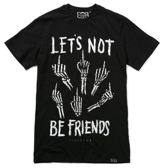 Unisex Let's Not Tee | Black White Unisex Cotton - Killstar - Tops