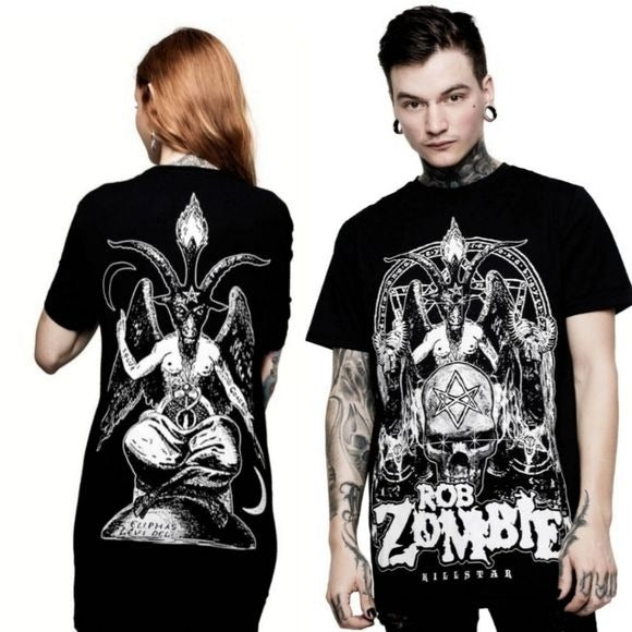 Superbeast T-Shirt | Black Rare Baphomet Graphics - Killstar - Tops