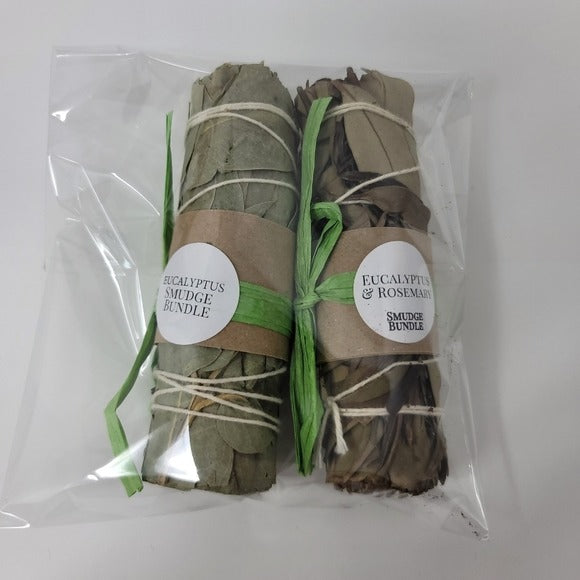 Eucaltptus & Rosemary | Smudge/Cleanse Yourself & Your Home Set of Two w/Sack - A Gothic Universe - Smudging Sets