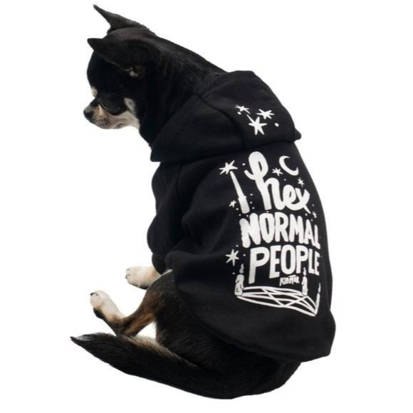 Pets Hoodie | I Hex Normal People Graphic | Black Soft Jersey Cotton - Killstar - Pet Hoodie