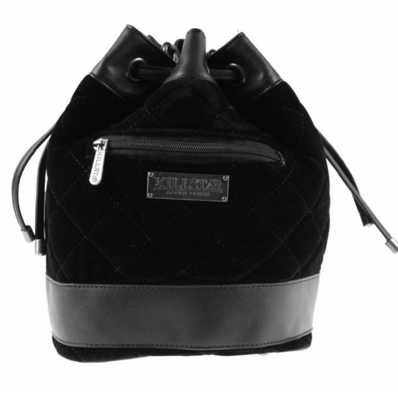 Ghost Club Velvet Handbag | Black Vegan Leather - Killstar - Handbags / Coin Purses