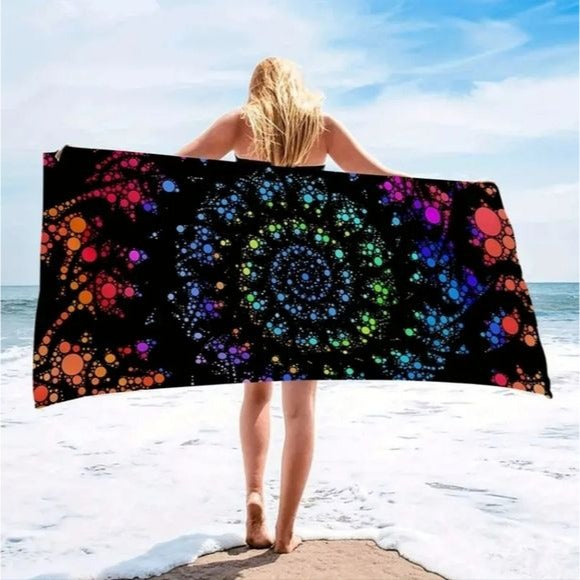 Spiral Beach Towel | Premium Micro Fiber - A Gothic Universe - Beach Towels