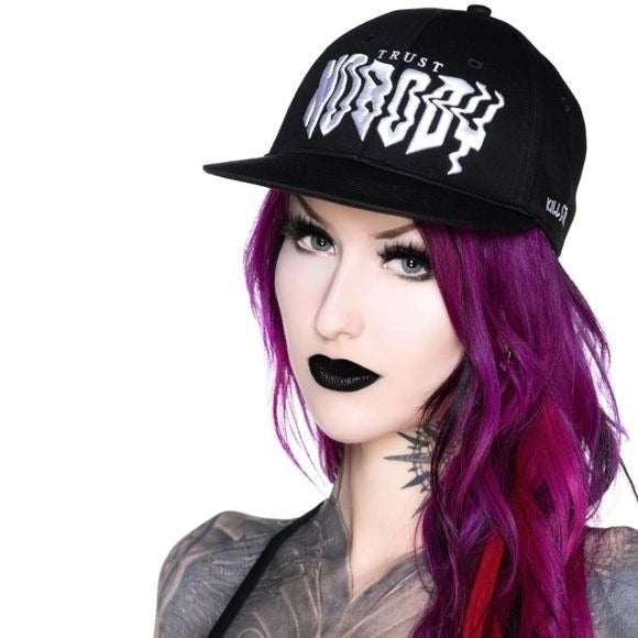 Trust Nobody Trucker Cap | Black Embroidery In White - Killstar - Hats