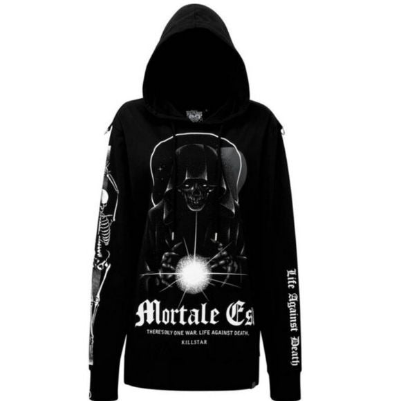 Mortate Est Pullover Hoodie | Black Soft Cotton - Killstar - Hoodies