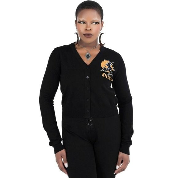 Witch Queen Long Sleeve Cardigan | Black Button Down - Killstar - Sweaters