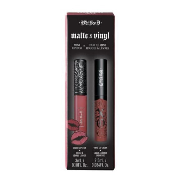 Mini Lip Duo Velvety Matte or Vinyl-Shiny Chestnut Rose Flattering For All - Kat Von D - Lipsticks