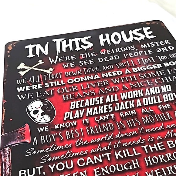 Vintage Horror Metal Sign | Indoor/Outdoor | Scary Movie Quotes Black Red - A Gothic Universe - Signs