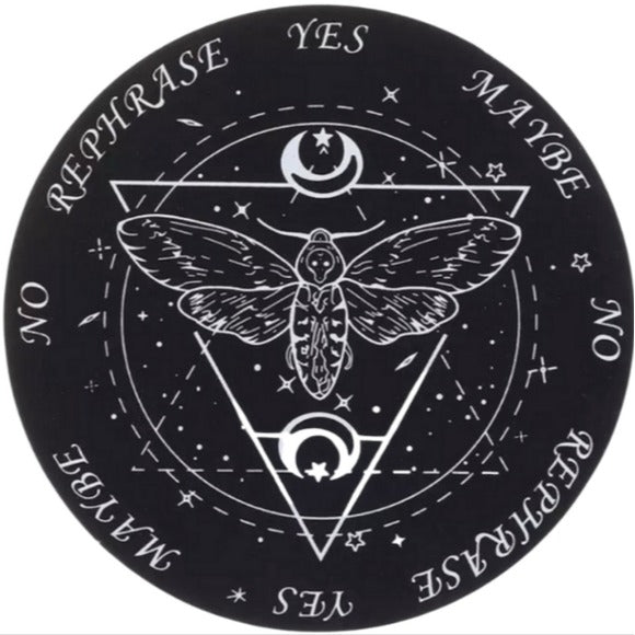 Pendulum 6" Board | Death Moth Print | Black & White Solid Wood - A Gothic Universe - Pendulum Boards