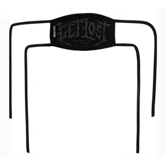 Unisex Face Mask | Get Lost Tie | Gothic Black - Ties In Back Cotton Face Mask - Killstar - Face Masks