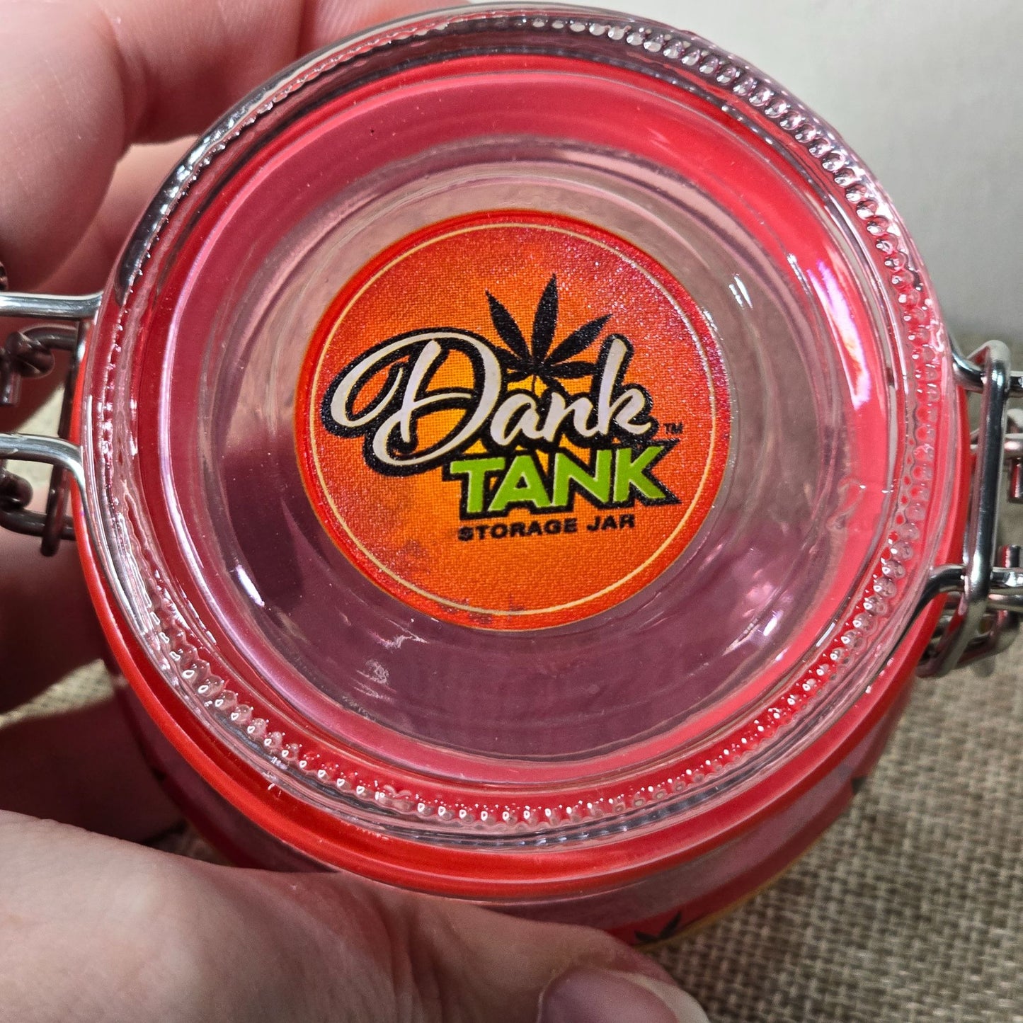 Dank Tank Storage Jar w/ Rasta Leaf Design