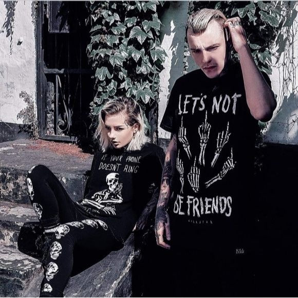 Unisex Let's Not Tee | Black White Unisex Cotton - Killstar - Tops