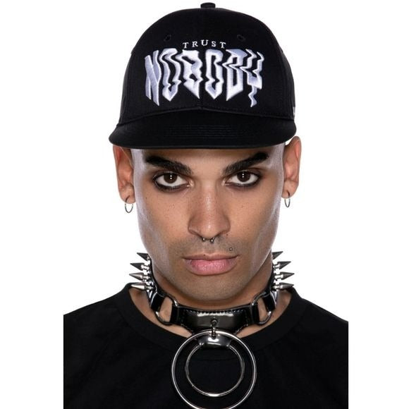 Trust Nobody Trucker Cap | Black Embroidery In White - Killstar - Hats