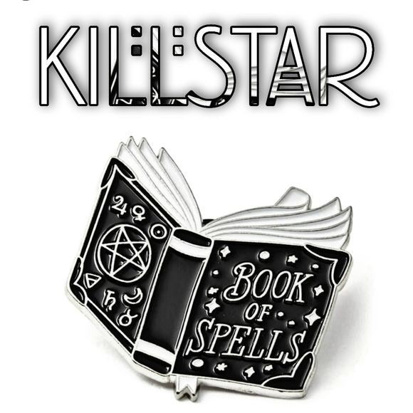Enamel Lapel Pin | Book Of Spells | Gothic Black Antique Silver - Killstar - Lapel Pins