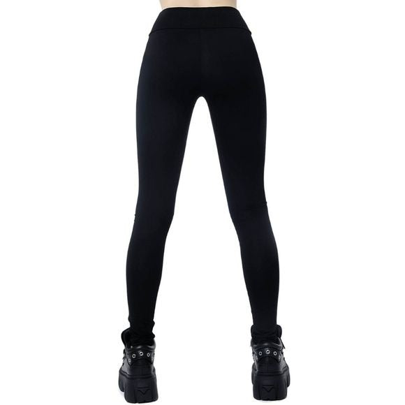 Be The Magic Leggings | Black on Black Stretch Logo Graphic Soft Cotton - Killstar - Leggings