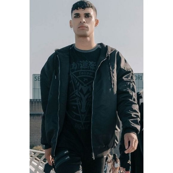 Resurrection Bomber | Unisex jacket Black on Black Insulated for Cold - Killstar - Jackets