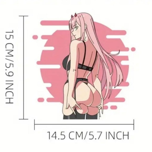 Genshin Impact Anime Decal | Zero Two Check Me Out Waterproof Sticker - A Gothic Universe - Decals