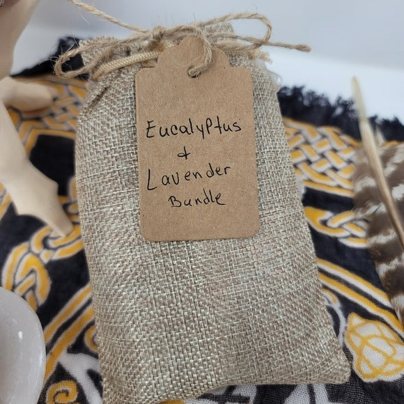 Eucalyptus Lavender | Smudge/Cleanse Yourself & Your Home Set of Two w/Sack - A Gothic Universe - Smudging Sets