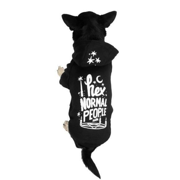 Pets Hoodie | I Hex Normal People Graphic | Black Soft Jersey Cotton - Killstar - Pet Hoodie