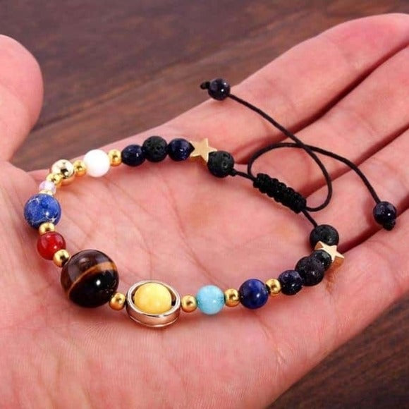 Solar System Bracelet | Adjustable Exceptional Quality Natural Crystals 8" - Mindful Souls - Bracelets