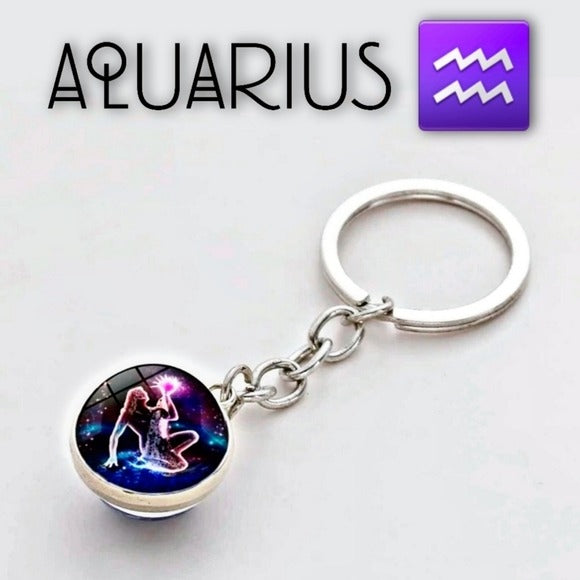 Aquarius Zodiac | Necklaces Pins Hair Tie Keychains Foil Stickers Mask - A Gothic Universe - Accessories