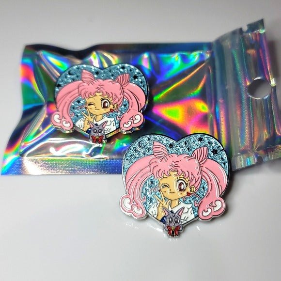 Enamel Lapel Pin | Japanese | Sailor Moon & Artemis Kawaii Anime - A Gothic Universe - Lapel Pins