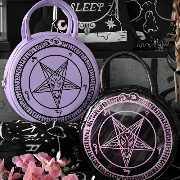 Baby Baphomet Handbag | Black Rainbow Holographic - Killstar - Bags