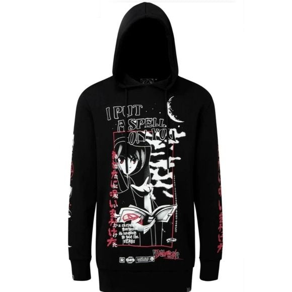 Spell Long Hoodie | Black Oversized Hood Soft Cotton - Killstar - Hoodies