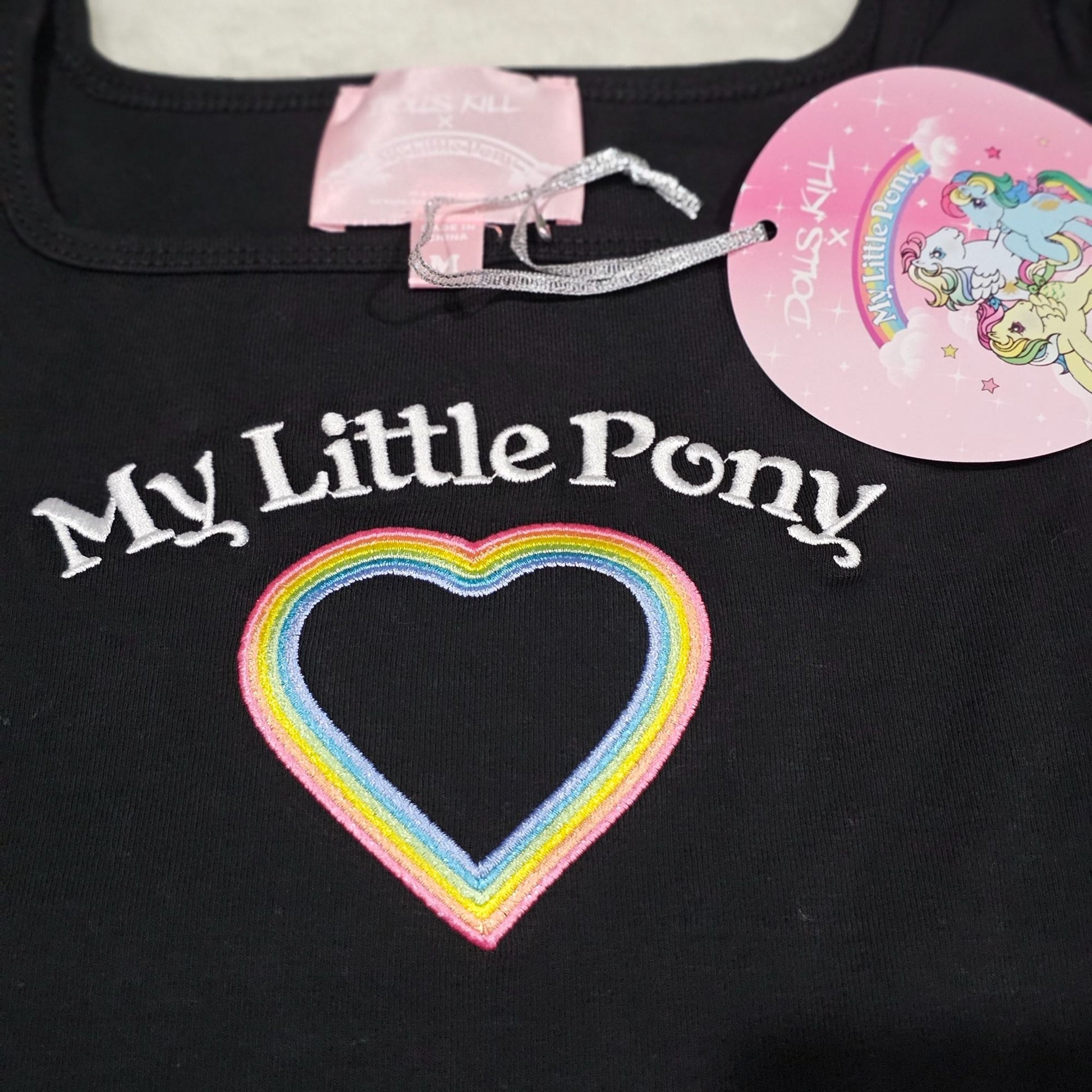 Dolls kill x My Little Pony All My Love Baby Tee | Heart Embroidery M - Dolls Kill - Shirts