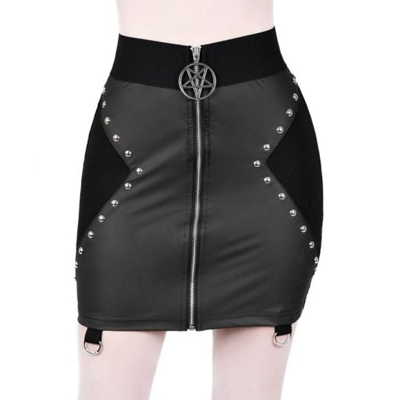 Idefy Mini Skirt | Black Studded - Killstar - Skirt