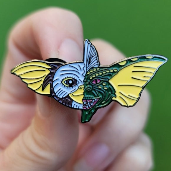 Metal Enamel Lapel Pin | Gremlins | Brown Green White - A Gothic Universe - Lapel Pins