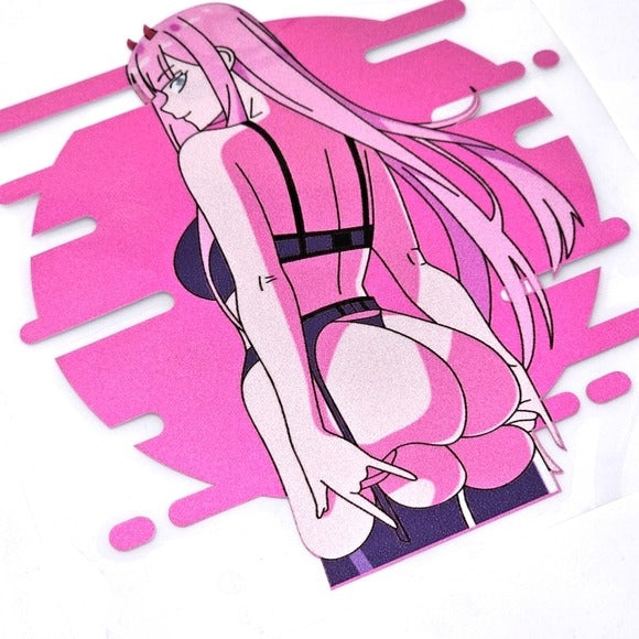 Genshin Impact Anime Decal | Zero Two Check Me Out Waterproof Sticker - A Gothic Universe - Decals
