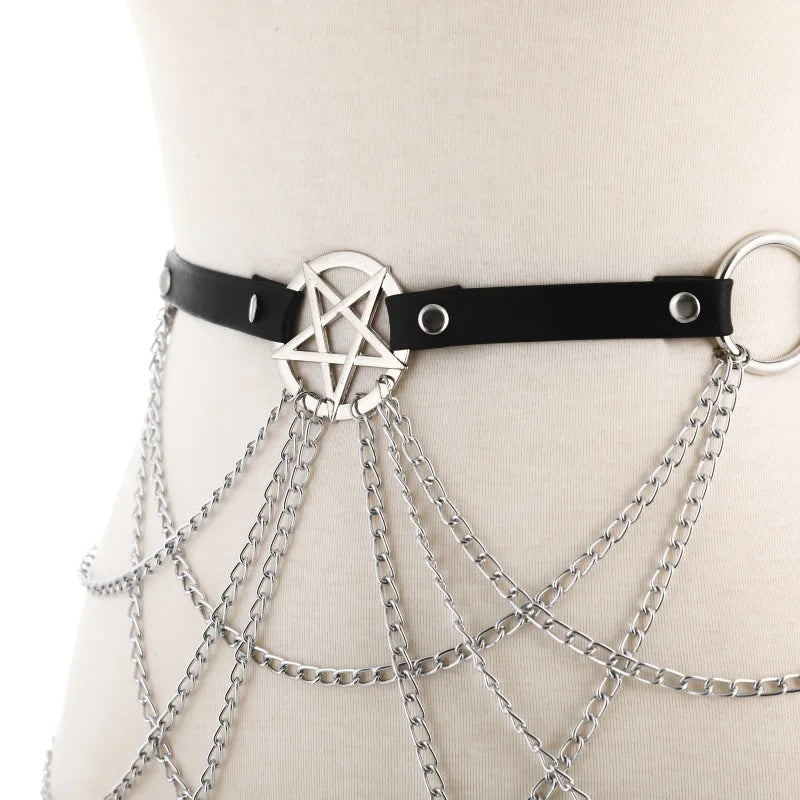 Lunar Whispers Body Chain | Dance with Shadows, Whisper with Chains - A Gothic Universe - Belts
