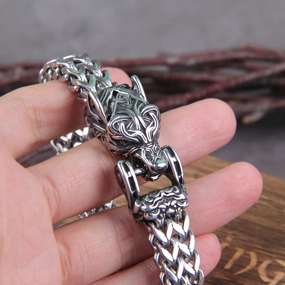 Norse Nomad Wolf Bracelet | Unleash the Spirit of the Viking Wilderness - A Gothic Universe - Bracelets