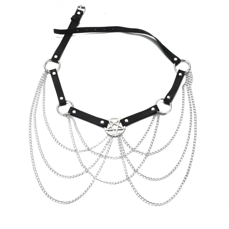 Lunar Whispers Body Chain | Dance with Shadows, Whisper with Chains - A Gothic Universe - Belts