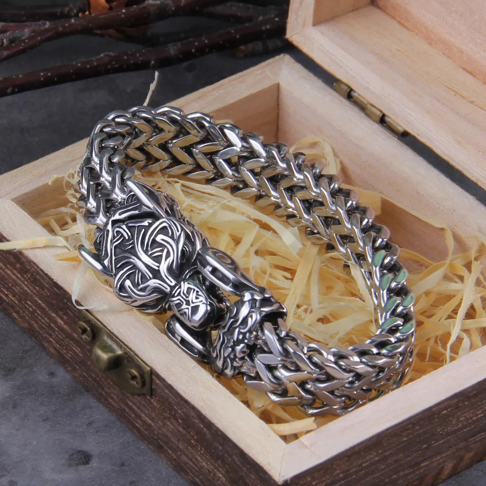 Norse Nomad Wolf Bracelet | Unleash the Spirit of the Viking Wilderness - A Gothic Universe - Bracelets